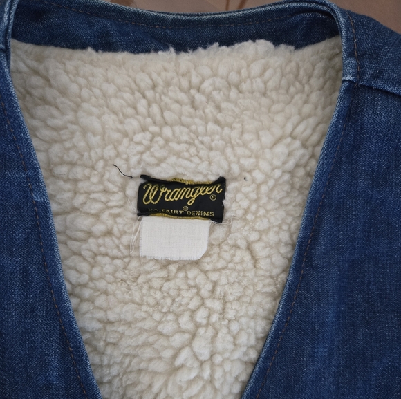 Vintage Wrangler Denim Fleece-lined Vest - Picture 4 of 4